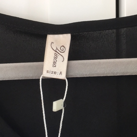 NWT Sheer Black Fringed Coveruo Size Small - Picture 2 of 5